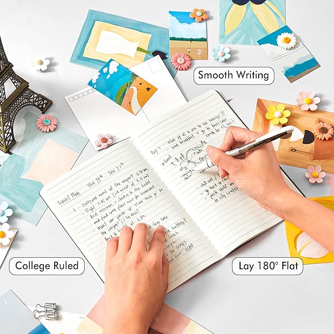 feela 36 Pack Soft Cover Journal Bulk, Lined Blank Travel Journal for Women Men Writing, Notebooks College Ruled for Work, Note Taking Notebook School Business Supplies, 8.2” x 5.5”, A5, Black