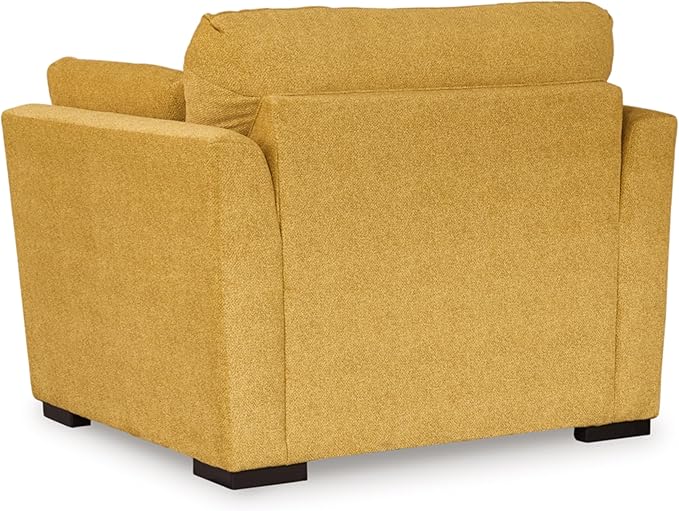 Signature Design by Ashley Keerwick Scandinavian Upholstered Oversized Chair with 2 Bolster Pillows, Yellow