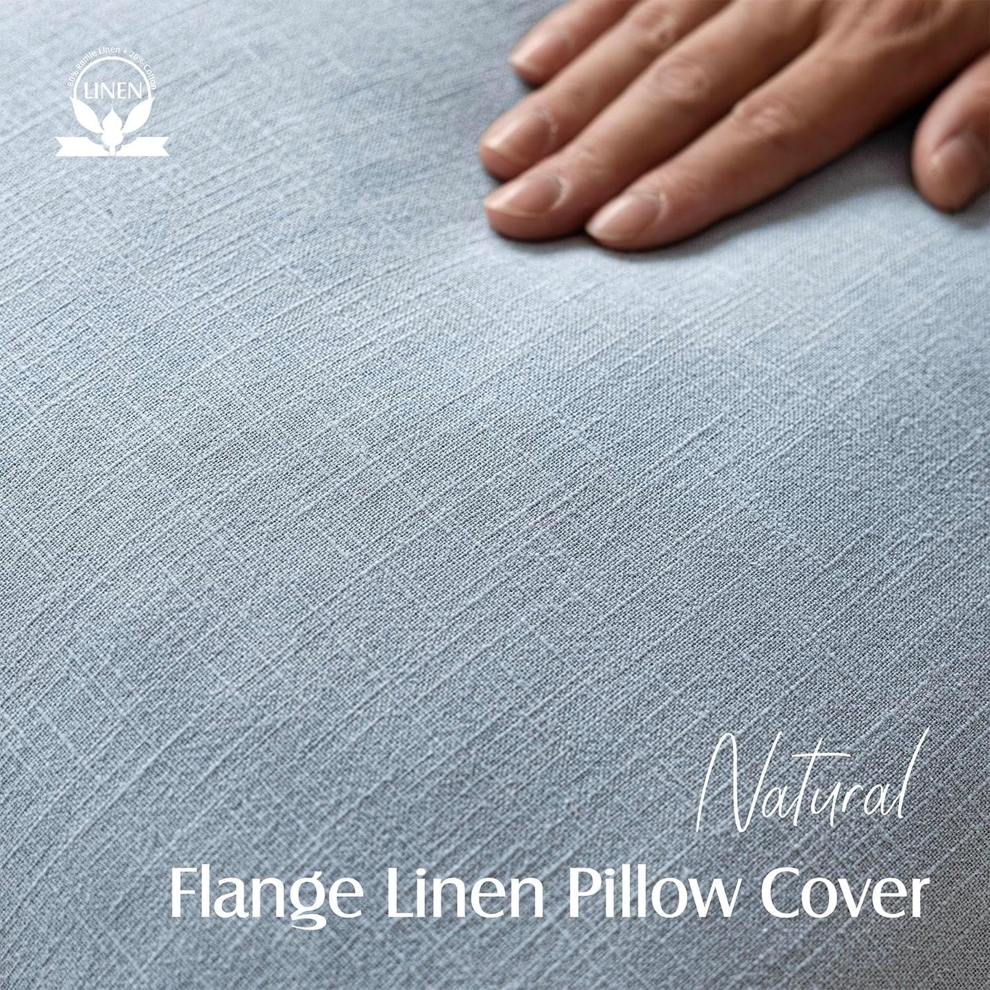 Foindtower Pack of 2, Decorative Linen Soild Throw Pillow Covers Soft Accent Euro Cushion Case Boho Farmhouse Pillowcase for Chair Couch Sofa Bedroom Living Room Home Decor 26 x 26 Inch Sky Blue