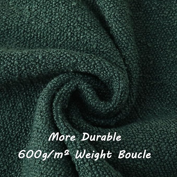 FUTEI Pack of 2 Dark Green Decorative Throw Pillow Covers 20x20 Inch Soft Cozy Solid Boucle Textured Cushion Case,Modern Home Decor for Couch Bed Living Room