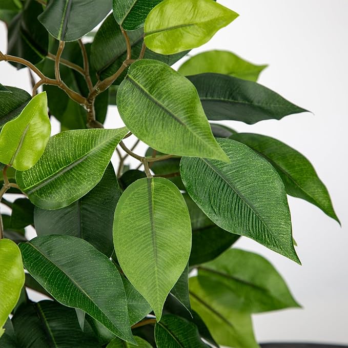 Fake Plant 15.7" Artificial Plants Indoor Small Ficus Potted Plants Silk Plants Faux Topiary Plant for Home Bathroom Bedroom Dining Room Kitchen Window Shelf Desk Centerpieces Tabletop Decor