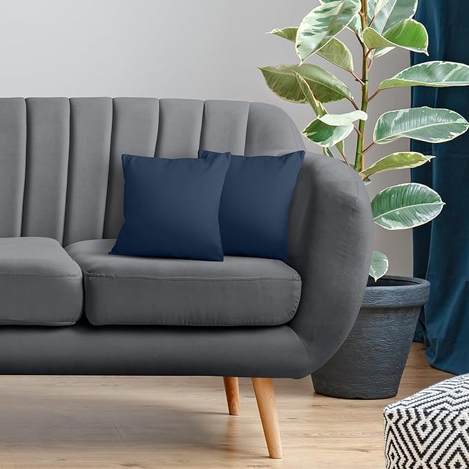 Utopia Bedding Throw Pillows Insert (Pack of 2, Navy) - 16 x 16 Inches Bed and Couch Pillows - Indoor Decorative Pillow