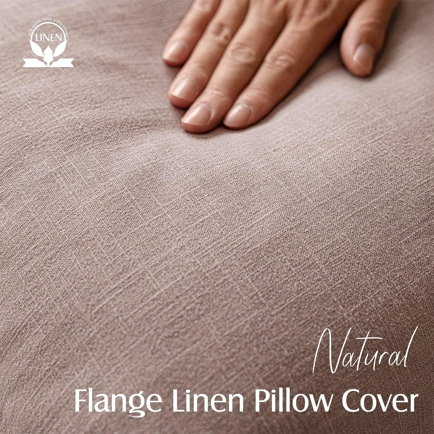 Foindtower Set of 2, Decorative Linen Soild Throw Pillow Covers Soft Accent Euro Cushion Case Boho Farmhouse Pillowcase for Chair Couch Sofa Bedroom Living Room Home Decor 24 x 24 Inch Dusty Pink