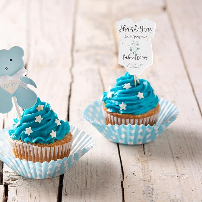 Plantable Onesie Seed Paper – 15 Green Baby Shower Favors for Guests with Wildflower Seeds, Baby Shower Gifts for Guest