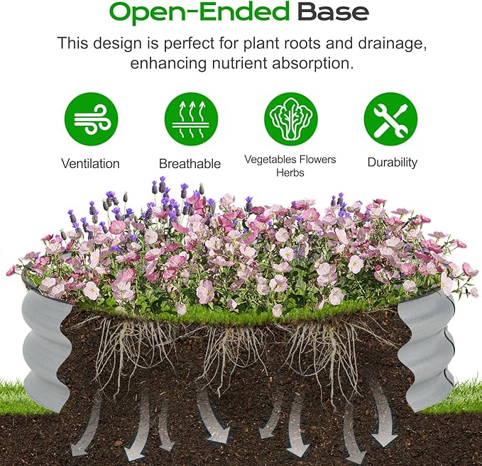 Aoodor 9" Tall 30" Metal Raised Garden Bed, Outdoor Planter Box and Raised Garden Kit for Vegetables, Flowers, Arugula and Herbs, Silver