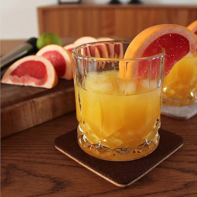 Barvivo Classic Felt Coasters for Drinks - Set of 8 Cork Coasters with Felt Side for Indoor & Outdoor Tabletop Protection, Anti Slip, Absorbent, Suitable for Drinks & All Table Types - Classic Design