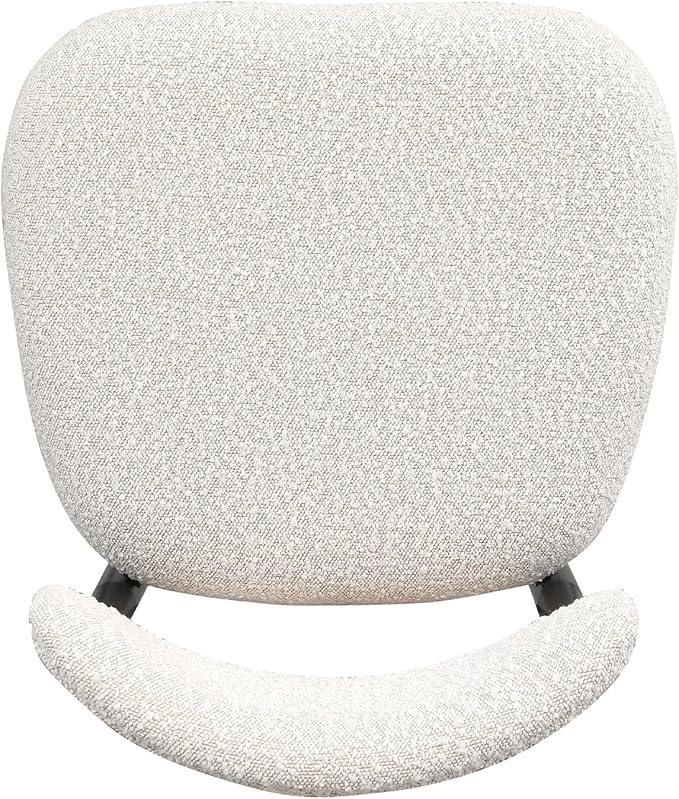 Morden Fort Counter Height Bar Stools Set of 4, Modern White Counter Stools with Black Metal Legs and Curved Backs, 26" Boucle Island Chairs for Kitchen and Home Bar