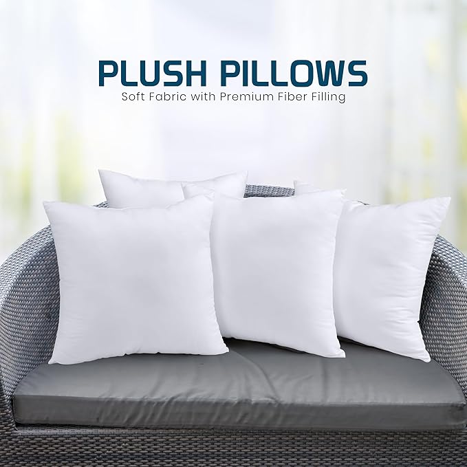 Utopia Bedding Throw Pillows (Set of 24, White), 14 x 14 Inches Pillows for Sofa, Bed and Couch Decorative Stuffer Pillow