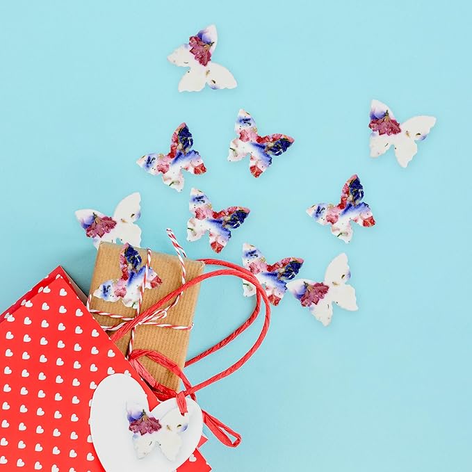 50 pcs Small Seed Paper – Pink and Purple Plantable Wildflower Butterfly for Bridal Shower, Wedding Gift, Birthday, Mother's Day & Other Milestone Celebrations