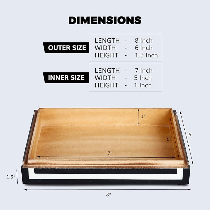 Handicrafts Home Decorative Storage Box with Lid- 6x8x1.5” Small Keepsake, Trinket Box, Memory Box- Decorative Boxes for Home Decor, Centre Table, Giftable Storage Accent- Concentric - Black White