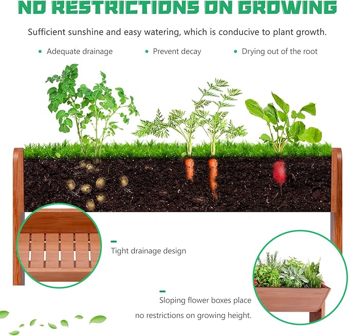 DoCred Vertical Wooden Raised Garden Bed, 5 Tier Garden Planters Freestanding Wood Plant Stand Flower Rack Wooden Planter Box for Plants Herbs Flowers Vegetables Outdoor Indoor Gardening