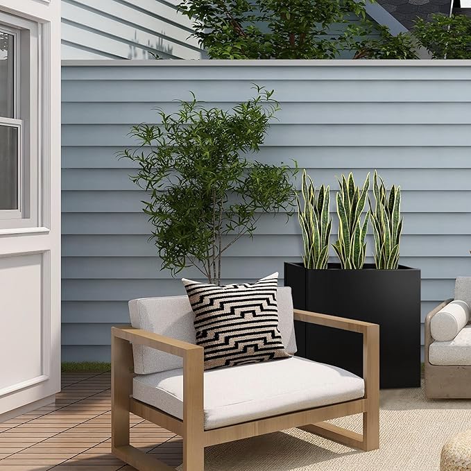 KOL 3ft 2PCS Artificial Snake Plant, 32 PVC Lifelike Leaves, 35in Faux Sansevieria for Indoor Home & Garden Decor, Potted Mother-in-Law's Tongue Plants, Yellow