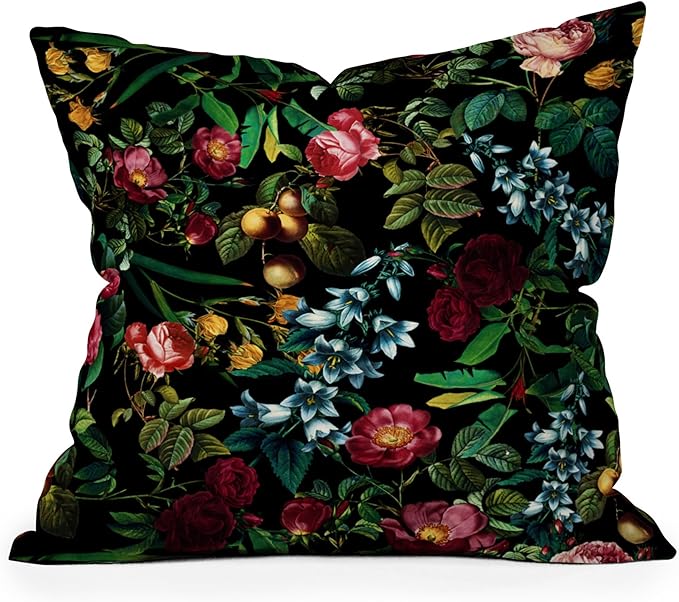 Society6 Floral Jungle Throw Pillow Insert-Home Decor by Burcu Korkmazyurek, 18" x 18"