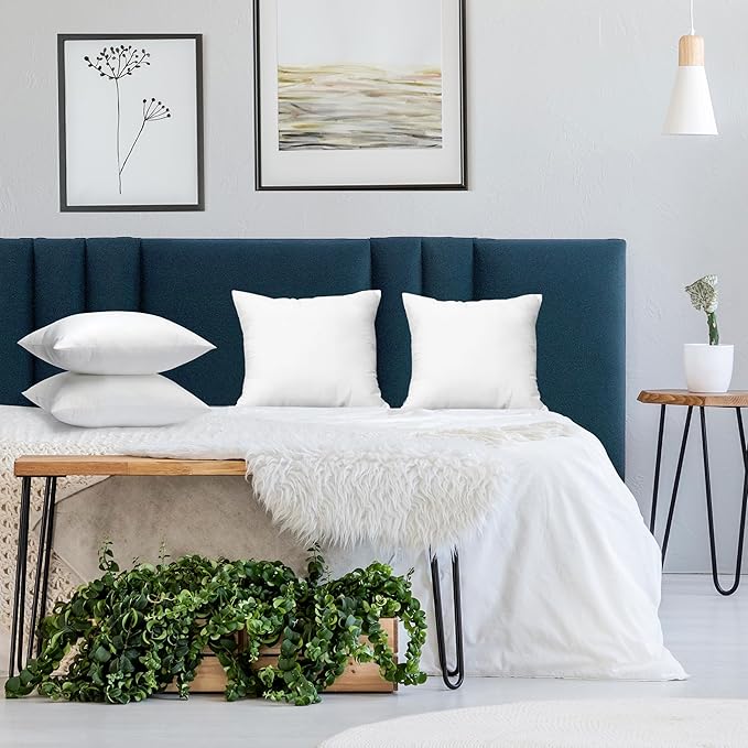 Utopia Bedding Throw Pillows (Set of 24, White), 14 x 14 Inches Pillows for Sofa, Bed and Couch Decorative Stuffer Pillow