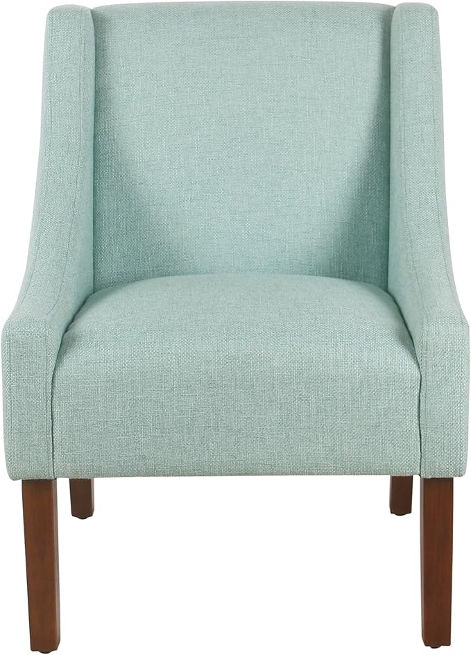 Homepop Home Decor | Upholstered Classic Swoop Arm Accent Chair | Accent Chairs for Living Room & Bedroom | Decorative Home Furniture, Aqua