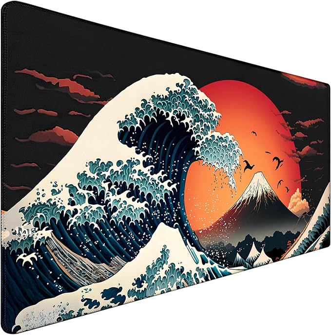 Big Mouse Pad, Upgrade Durable 31.5"x15.7" Larger Extended Mouse Pad for Gamer with Stitched Edges, Waterproof Non-Slip Base Long XXL Large Mousepad for Home Office Gaming Work, Full Moon Pattern
