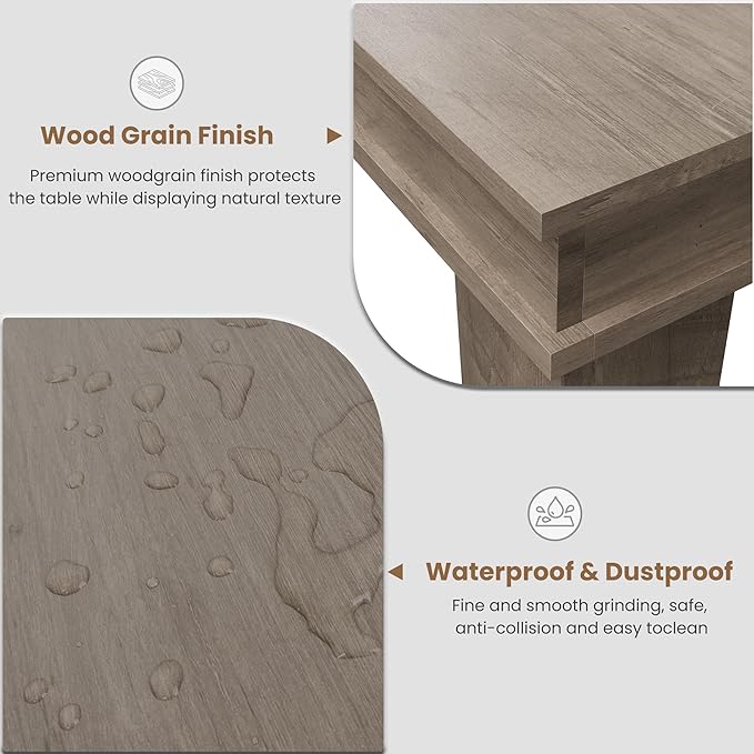 GarveeHome Farmhouse Dining Table for 6-8 People, 71" Long Gray Kitchen Tables with Wooden Sturdy Frame, 6 Ft Large Rectangular Dinner Table for Living Room, Kitchen, Dining Room