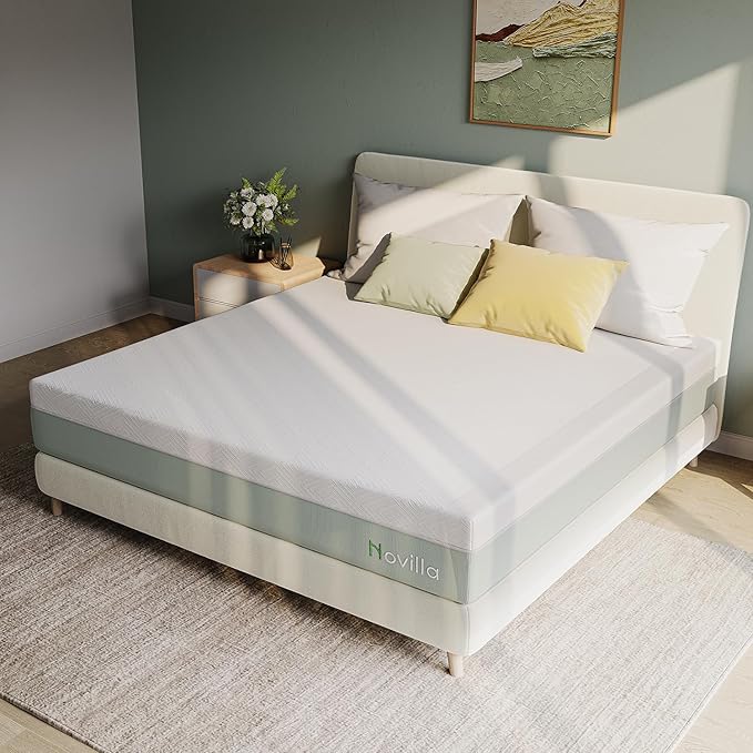 Novilla Mattress King Size,12 Inch Gel Memory Foam Mattress in a Box for Cool Night & Motion Isolation,Medium Firm Feel,Bliss