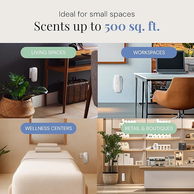 Air Esscentials The Diamond Smart Scent Air Machine for Home, Bluetooth App-Controlled, Covers up to 500 sq. ft, 100mL Waterless Fragrance Oil Diffuser with Cold Air Aromatherapy, White