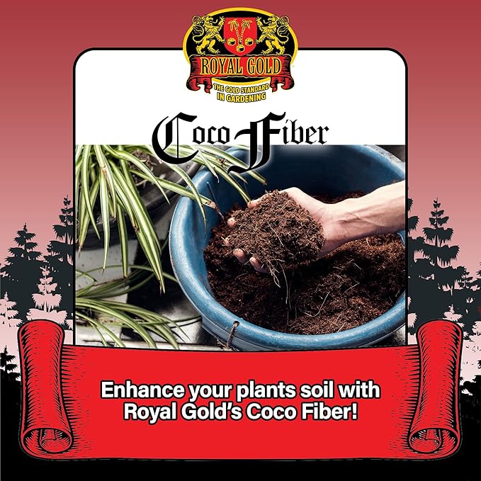 Royal Gold Coco Fiber Soilless Garden Growing Medium, 1.76 Cubic Foot - for Promoting Healthy Plant Growth, Excellent as a Soil Conditioner, Standalone, or Blend Base
