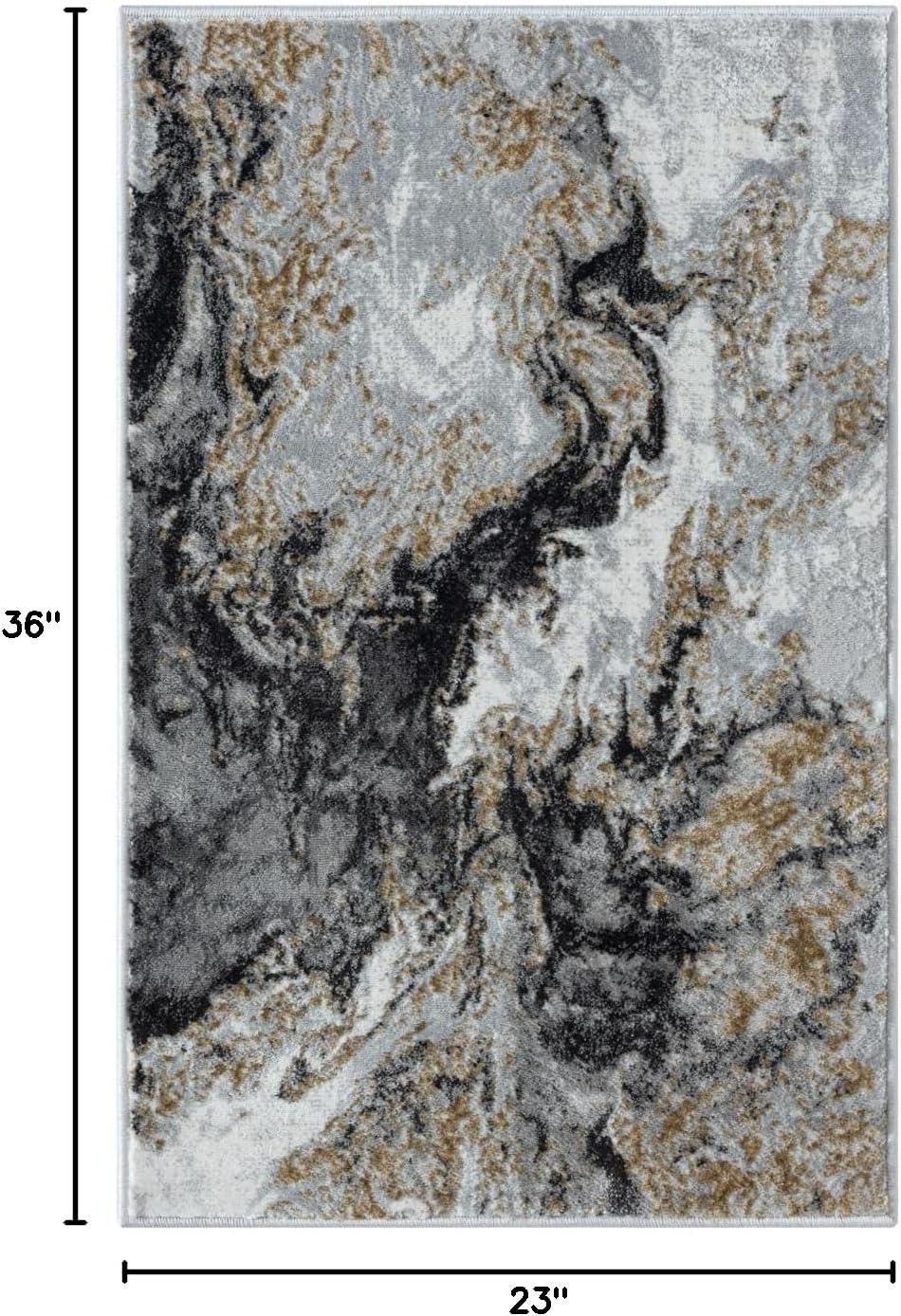 LUXE WEAVERS Marble Swirl Abstract Area Rug, Smoke 2x3