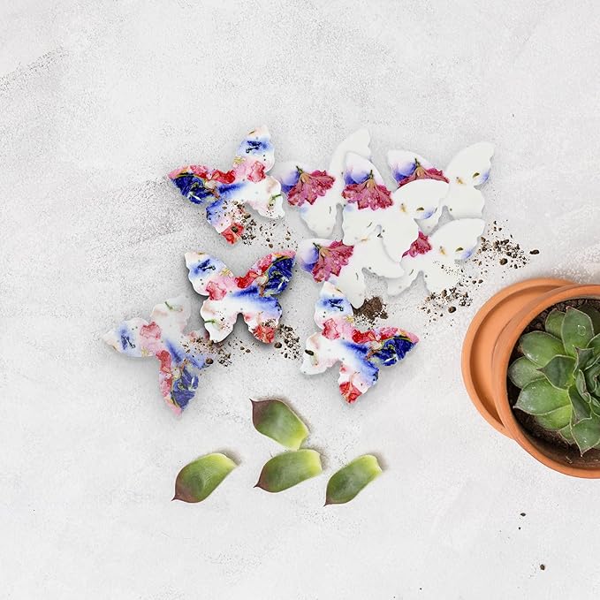 50 pcs Small Seed Paper – Pink and Purple Plantable Wildflower Butterfly for Bridal Shower, Wedding Gift, Birthday, Mother's Day & Other Milestone Celebrations