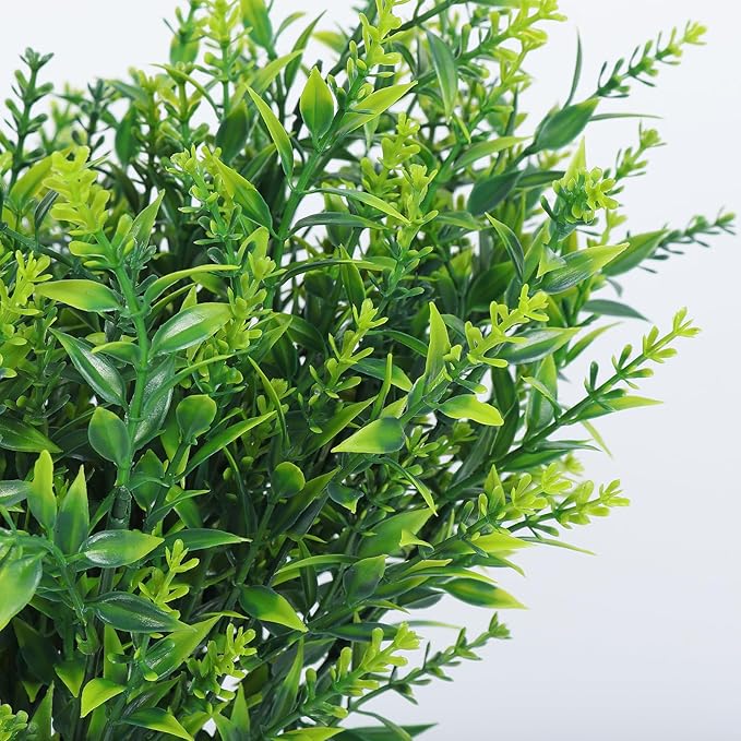 RECUTMS Spring Decoration, Artificial Greenery,Outdoor Artificial Flowers Fake Outdoor Plants, Faux Greenery for Indoor Outside Hanging Plants Garden Porch Window Box Home Farmhouse Décor(Green)