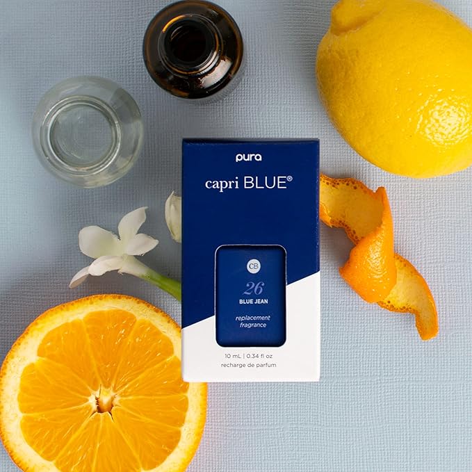 Capri Blue Blue Jean Pura Smart Home Plug-in Diffuser Refills – Capri Blue Pura Refills – Pura Diffuser Refills with a Linen Scent – Long-Lasting Aromatherapy Diffuser Refills (Pack of 2)