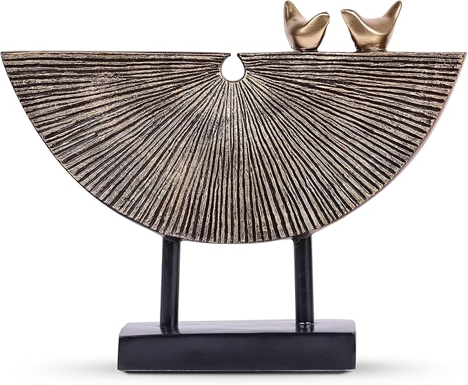 orenm Vintage Gold Home Decor Statues,Modern Abstract Sculpture Decor,Unique Line Decor for Home Interior Accent Decor Aesthetics,Living Room,Office, Coffee Table, Shelf Sculpture (Vintage Gold)