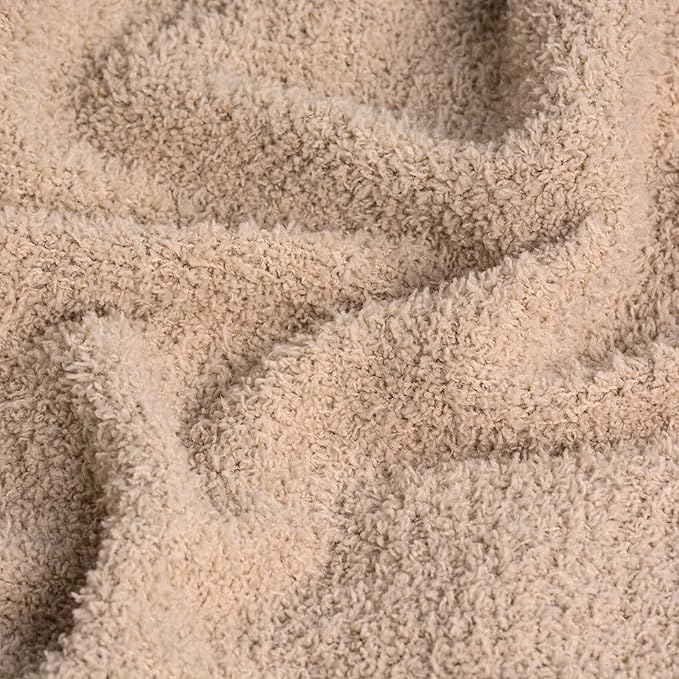 JOOJA Dusty Rose Fuzzy Knitted Blanket, Soft Plush Queen Size for Bed, Cozy Lightweight Blanket for All Seasons, Dusty Rose, 90x90