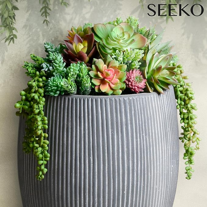 SEEKO Succulents Fake Plants Artificial (28 Pack) - Premium Faux Succulents for Crafts - Realistic Artificial Succulent Assortment for Party, Cake, Garden, Home & Outdoor Decor