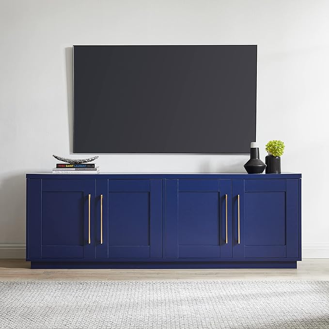 Henn&Hart Tillman TV Stand, 68" Wide, Blue