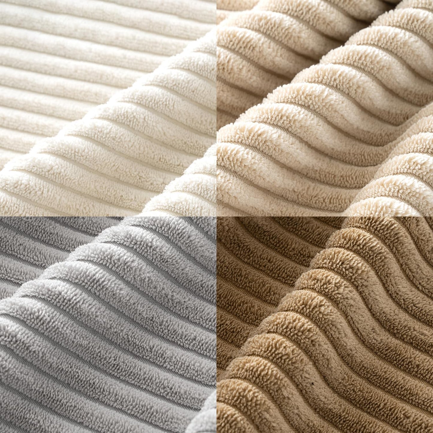 MIULEE Boho Farmhouse Throw Pillow Covers 18x18 Inch Set of 4 Neutral Rustic Decorative Cushion Covers Soft Corduroy Nordic Home Decor for Couch Bed Sofa Living Room