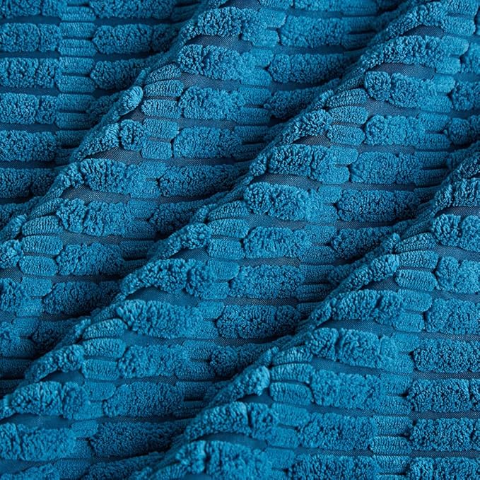 Fancy Homi 2 Packs Teal Decorative Throw Pillow Covers 16x16 Inch for Living Room Couch Bed Sofa, Rustic Farmhouse Fall Home Decor, Soft Striped Corduroy Square Cushion Case 40x40 cm