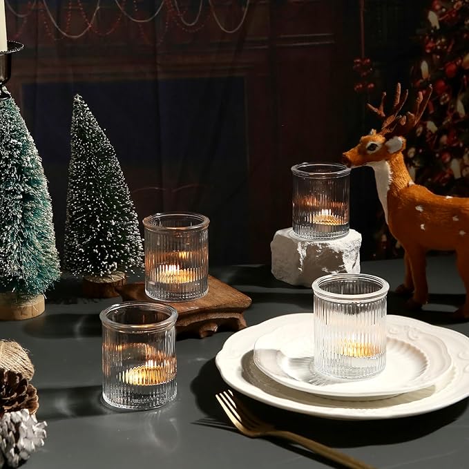 36pcs Votive Candle Holders - Clear Votives Glass Tea Light Candle Holders Bulk, Tea Lights Candles Holder for Home Party Wedding Decoration & Gift (Clear)