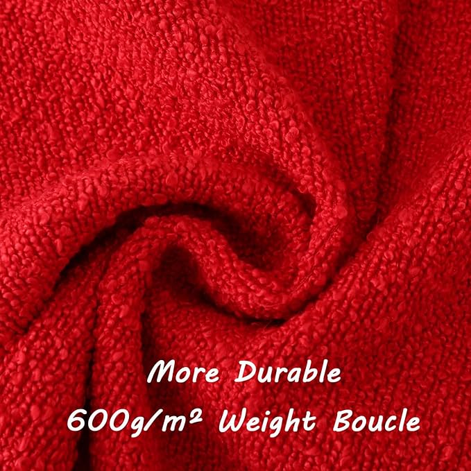 FUTEI Pack of 2 Red Decorative Throw Pillow Covers 12x20 Inch Soft Cozy Solid Boucle Textured Lumbar Pillow Cases,Modern Home Decor for Couch Bed Living Room