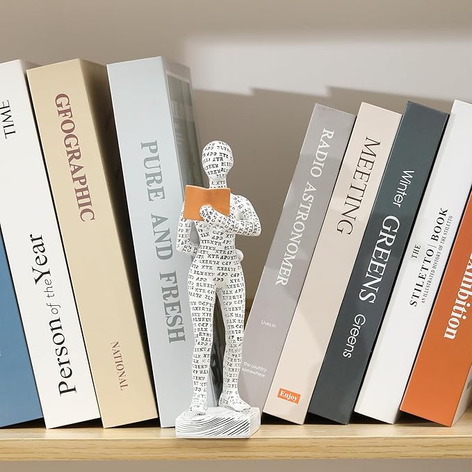 GRAPMKTG Home Decor Pulp Reading Women Thinker Statue Aesthetic Sculpture Room Decor Modern Abstract Decoration on Shelf Table Desk for Living Room Office Bedroom J
