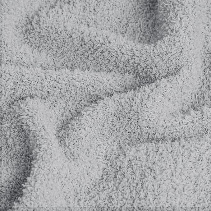 JOOJA Grey Blanket Warm Queen Size Fuzzy Knitted Oversized Luxury Bed Blankets,Soft for Bed, Lightweight Plush for Cozy Nights (Grey, 90x90)