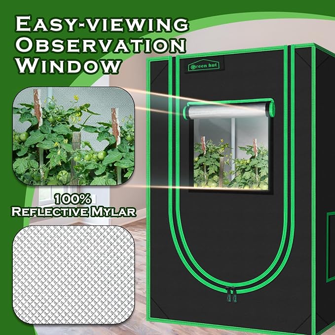 2x2 Grow Tent, 24"x24"x36" 600D Mylar Hydroponic Growing Tents for Plants Inside Reflective Grow Tent Growing Room Hydroponic System