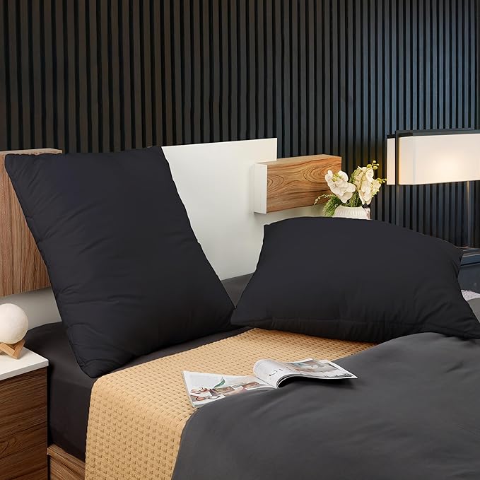 Utopia Bedding Throw Pillows Insert (Pack of 2, Black) - 26 x 26 Inches Bed and Couch Pillows - Indoor Decorative Pillow