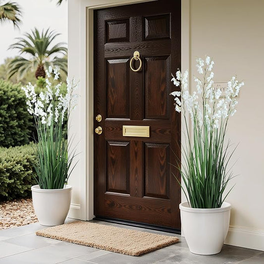 Green Onions Home Decor Fake Plants Lily of The Valley Snake Plant Home DéCor Accents Artificial Grass Room Decor Artificial Plants Indoor Artificial Grass 47“ （2PCS ） White