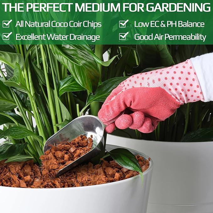 Halatool 2 Pcs Coco Husk Chips for Plants - 2.2 LB 100% Organic Coconut Coir Chips with Low EC and pH Balanced, Compressed Coco Substrate Growing Mulch Medium for Landscaping, Herbs, Plants, Flowers