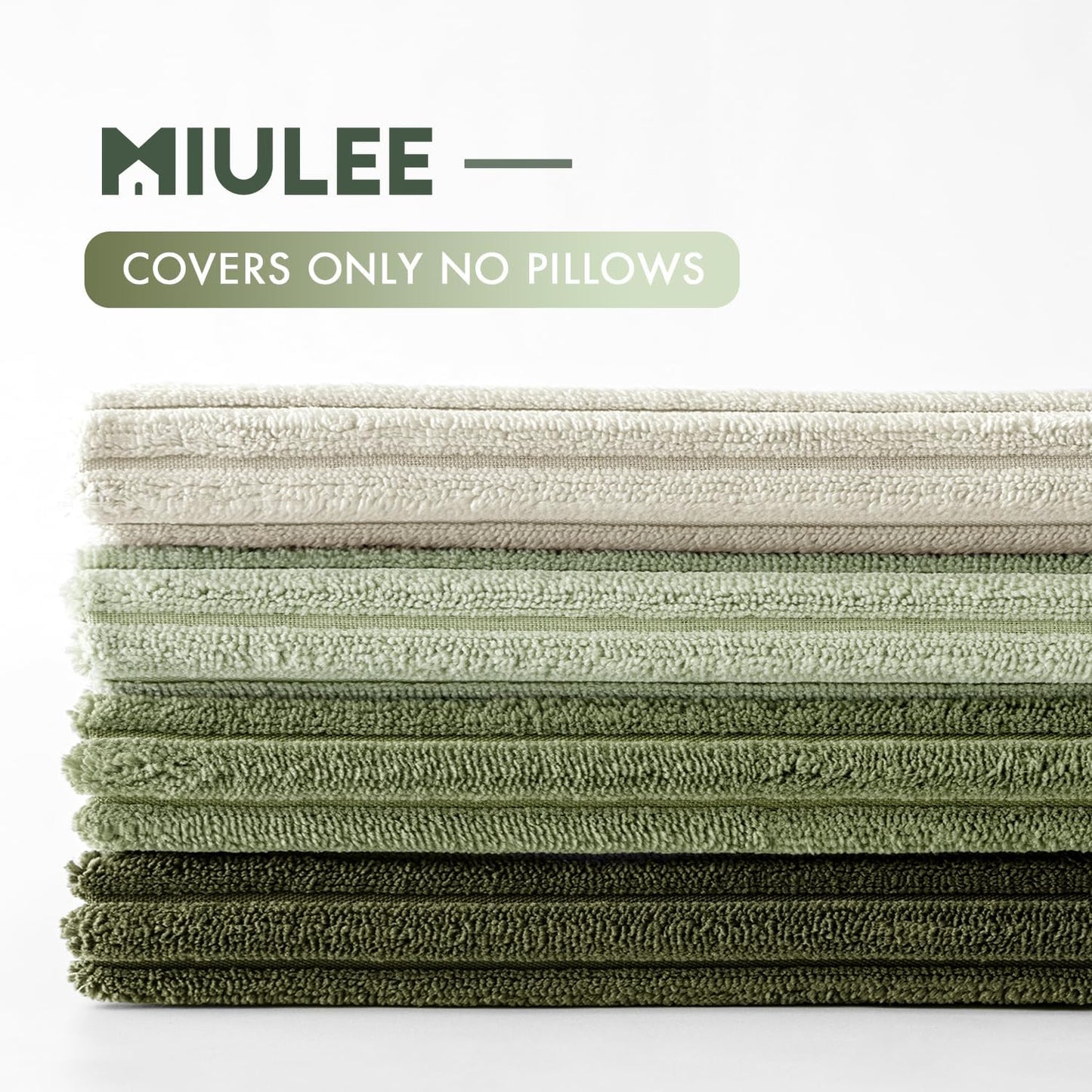 MIULEE Christmas Decorative Throw Pillow Covers Set of 4 Summer Light Green Gradient Natural Earthy Modern Classic Soft Corduroy Cushion Covers for Sofa Couch Bed Living Room Home Decor 18x18 Inch
