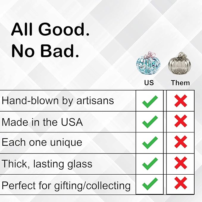 Luke Adams Glass Handmade Glass Pumpkins Handmade Table Top Home Decor (Squat, Purple Potion)