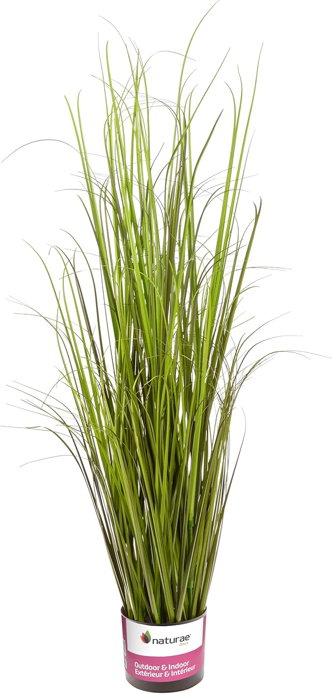 Naturae Decor 47” Tall Realistic Artificial Grass, Outdoor & Indoor Potted Plant – Fake Grass Decor for Home, Office & Patio, Durable & Low-Maintenance
