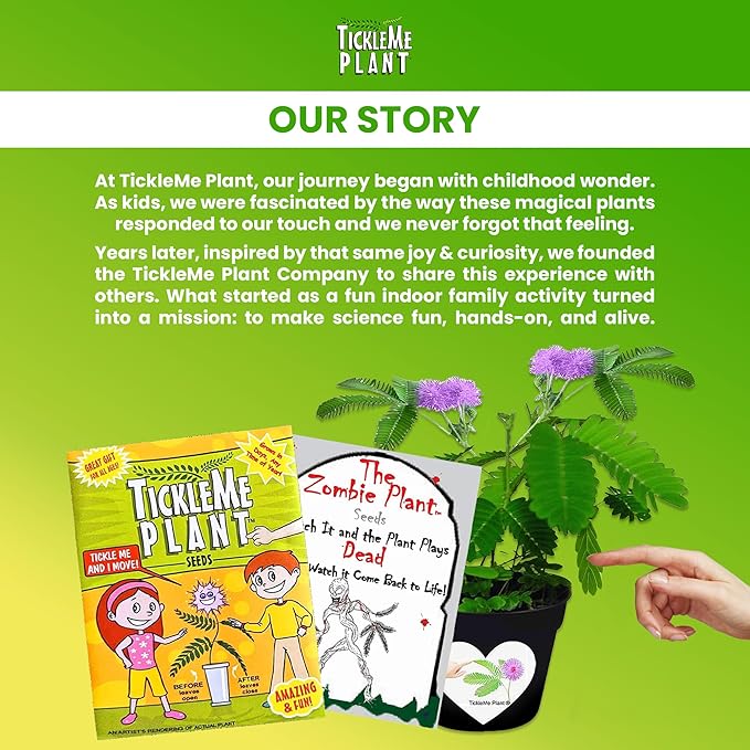 Zombie Plant Party Favors (2) Plays Dead When Touched! Includes Soil, Seeds & Mini Flower Pot. Supplies for Zombie Themed Birthday. Plant it as a Fun Indoor Science Activity