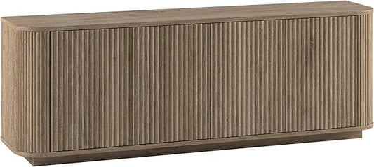 Henn&Hart Rectangular TV Stand for TV's up to 75" in Weathered Gray, for Home, Living Room, Bedroom, Entertainment Room, Office