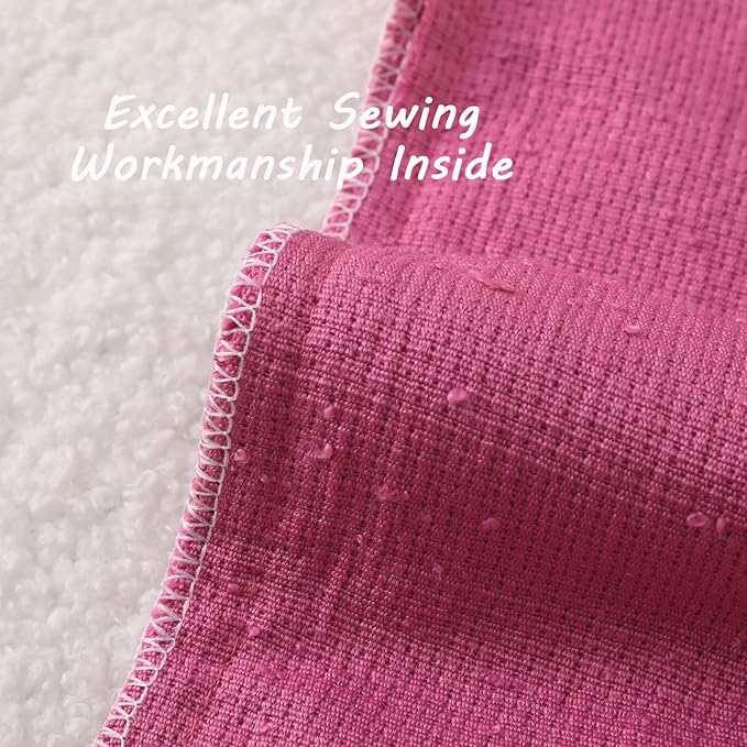 FUTEI Pack of 2 Hot Pink Decorative Throw Pillow Covers 22x22 Inch Soft Cozy Solid Boucle Textured Cushion Case,Modern Home Decor for Couch Bed Living Room