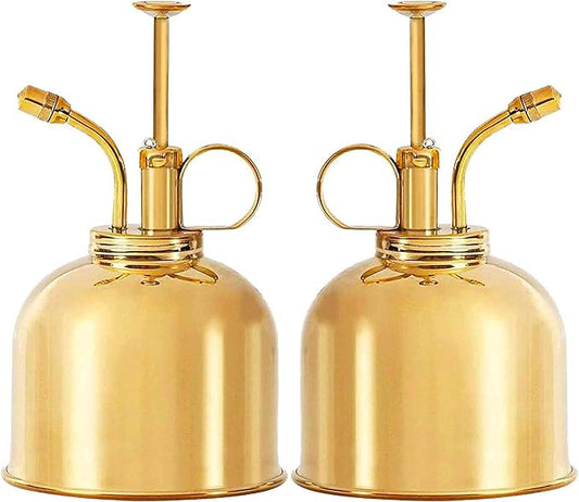 Brass Plant Mister (2 Pack) Indoor Plant Mister, Terrarium Mister, Orchid Spritzer, Succulent, Spray Bottle Mister, Plant Sprayer | A Beautiful and Useful Houseplant Accessory