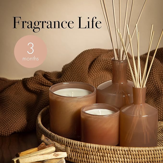 LAFCO New York Classic Reed Diffuser, Retreat - 6 oz - Up to 3 Months Fragrance Life - Reusable Glass Vessel - Natural Wood Reeds - Made in The USA